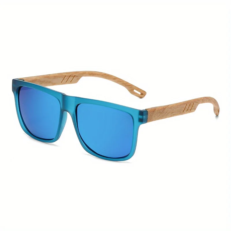 1pc Retro Walnut Ultra-Light Square Polarized Exquisite Fashion Sun Glasses For Men Women Outdoor Driving Beach Travel Eyewear