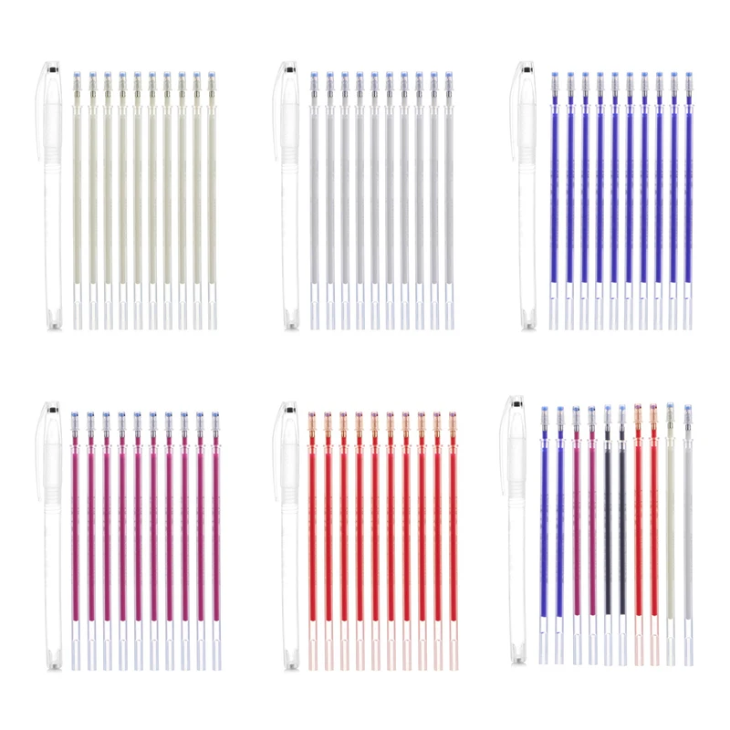 10pcs Heat Erasable Pen High Temperature Disappearing Fabric Marker Tailoring