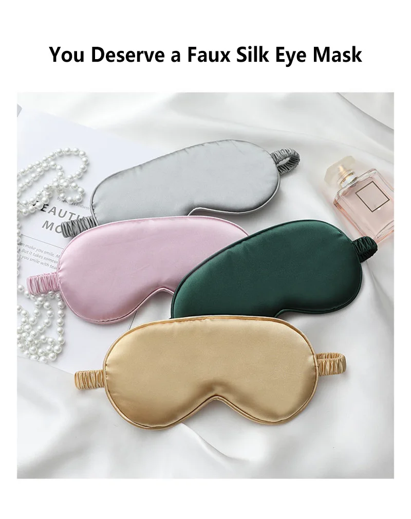 Double-Sided Silk Sleeping Eyeshade Light Blocking Breathable Travel Sleep Eye Mask Shields Protective Safety Goggle Eye Wear