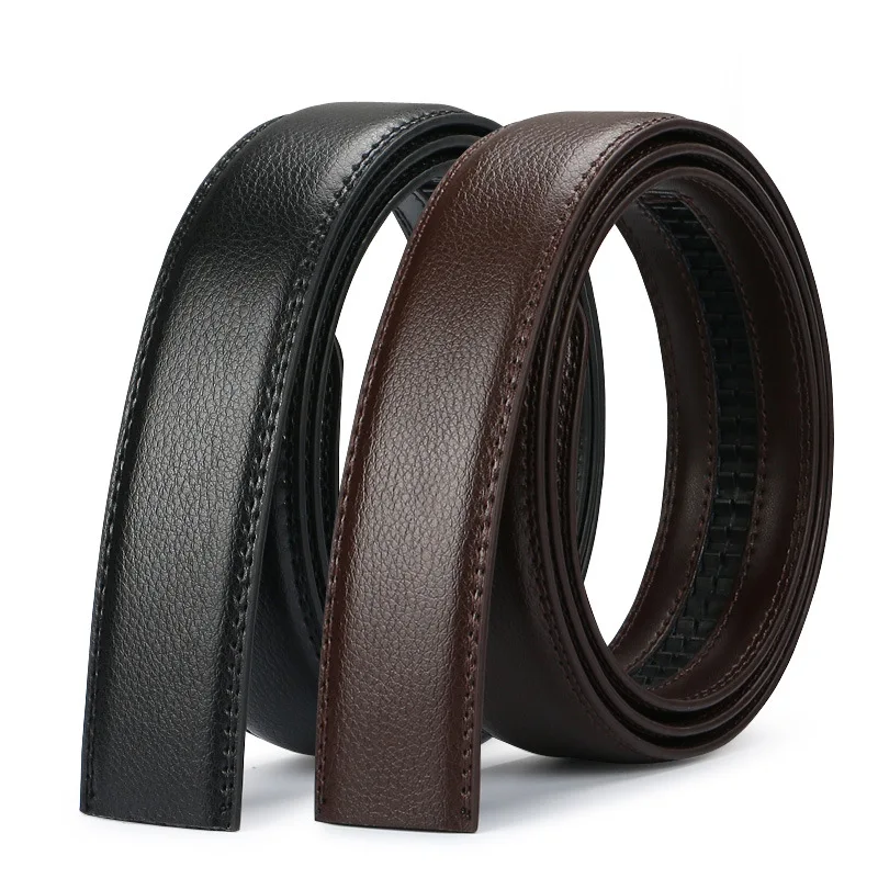 Men's Automatic Buckle Belts No Buckle Belt Brand Belt Men High Quality Male Genuine Strap Jeans Belt 3.5cm Belts