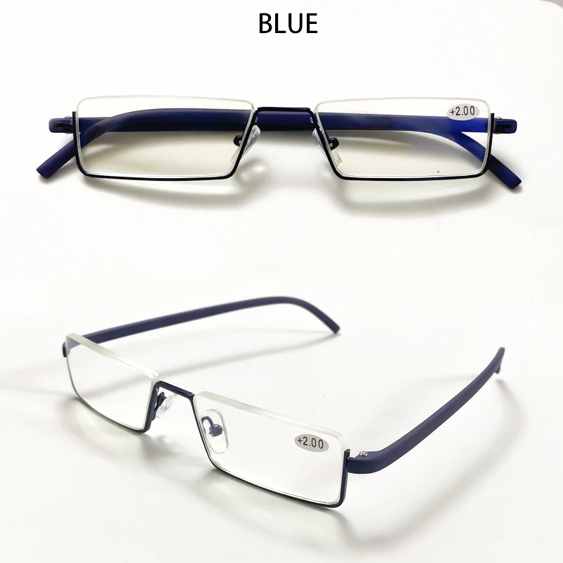 Flexible Half Frame Reading Glasses with Box Men Women Portable Anti-blue Eyeglasses Unisex Presbyopia Eyewear +1.0 To +4.0