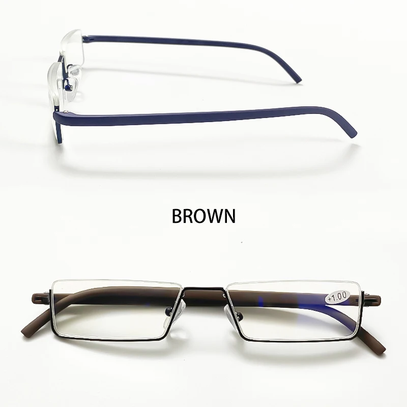 Flexible Half Frame Reading Glasses with Box Men Women Portable Anti-blue Eyeglasses Unisex Presbyopia Eyewear +1.0 To +4.0