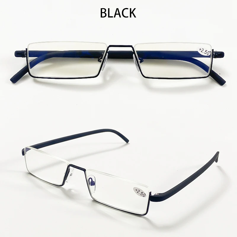 Flexible Half Frame Reading Glasses with Box Men Women Portable Anti-blue Eyeglasses Unisex Presbyopia Eyewear +1.0 To +4.0