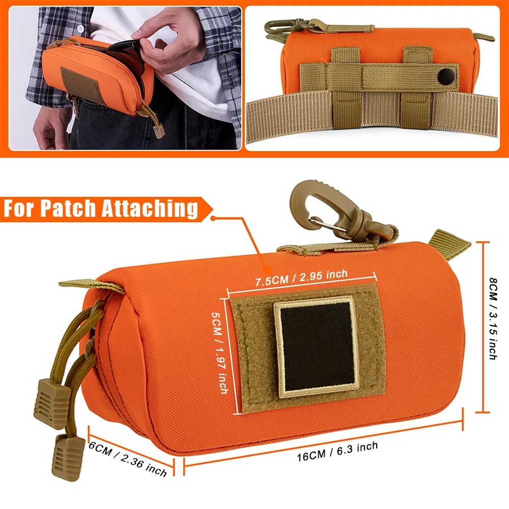 Tactical MOLLE Sunglass Case Semi-Hard Shell Eyewear Pouch with Clip Anti-Crush & Universal Fit for Glasses & Sunglasses