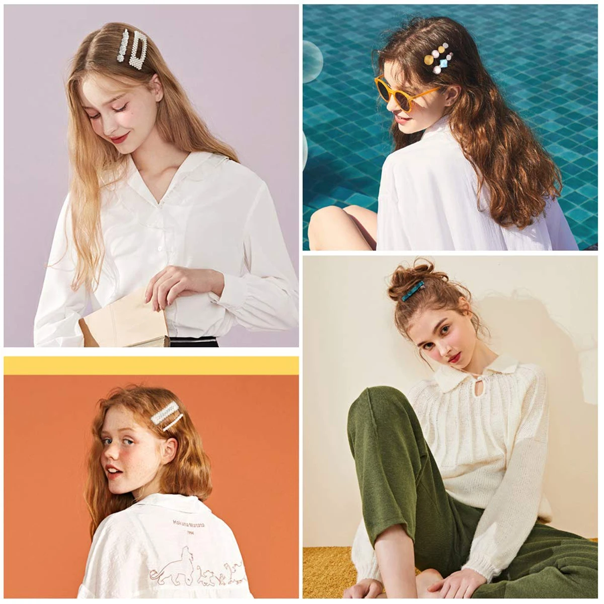 12//20/30/40 pieces of stylish and elegant pearl bow hair clips with French chic side clips for hair, suitable for daily use as