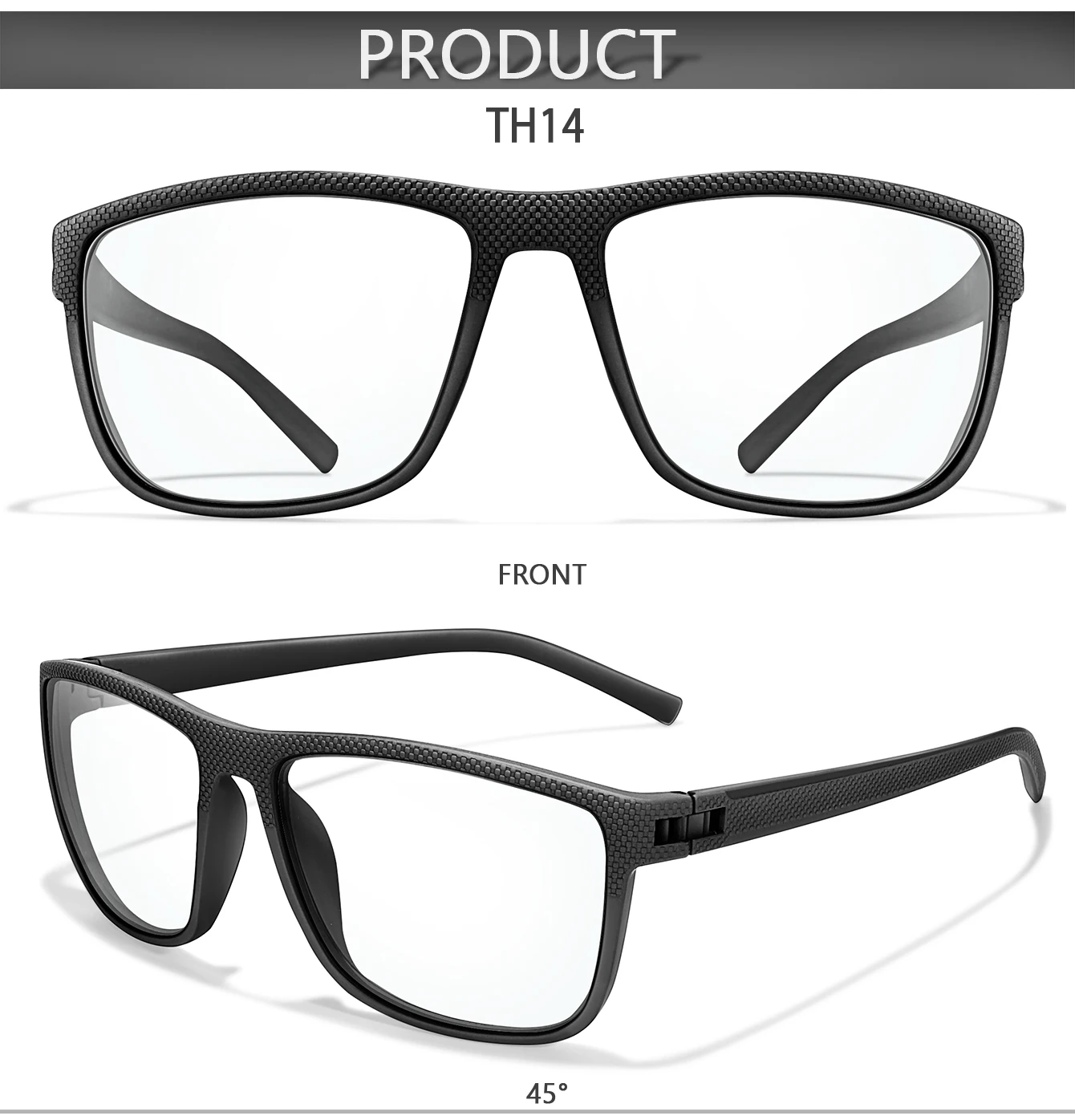 Ultra-Lightweight Rectangular Photochromic Reading Glasses Presbyopic Spectacles for Middle-Aged Elderly Daily Wear Surf