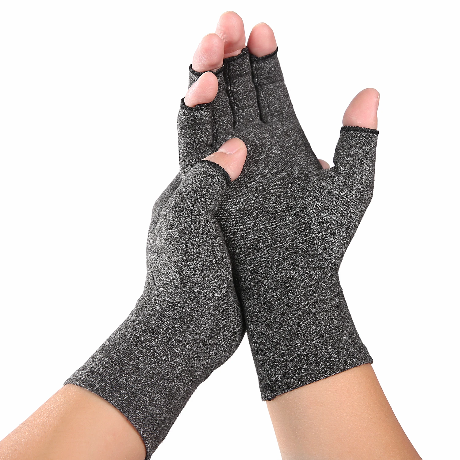 Relieve Hand Discomfort with 1pair Fingerless Compression Gloves