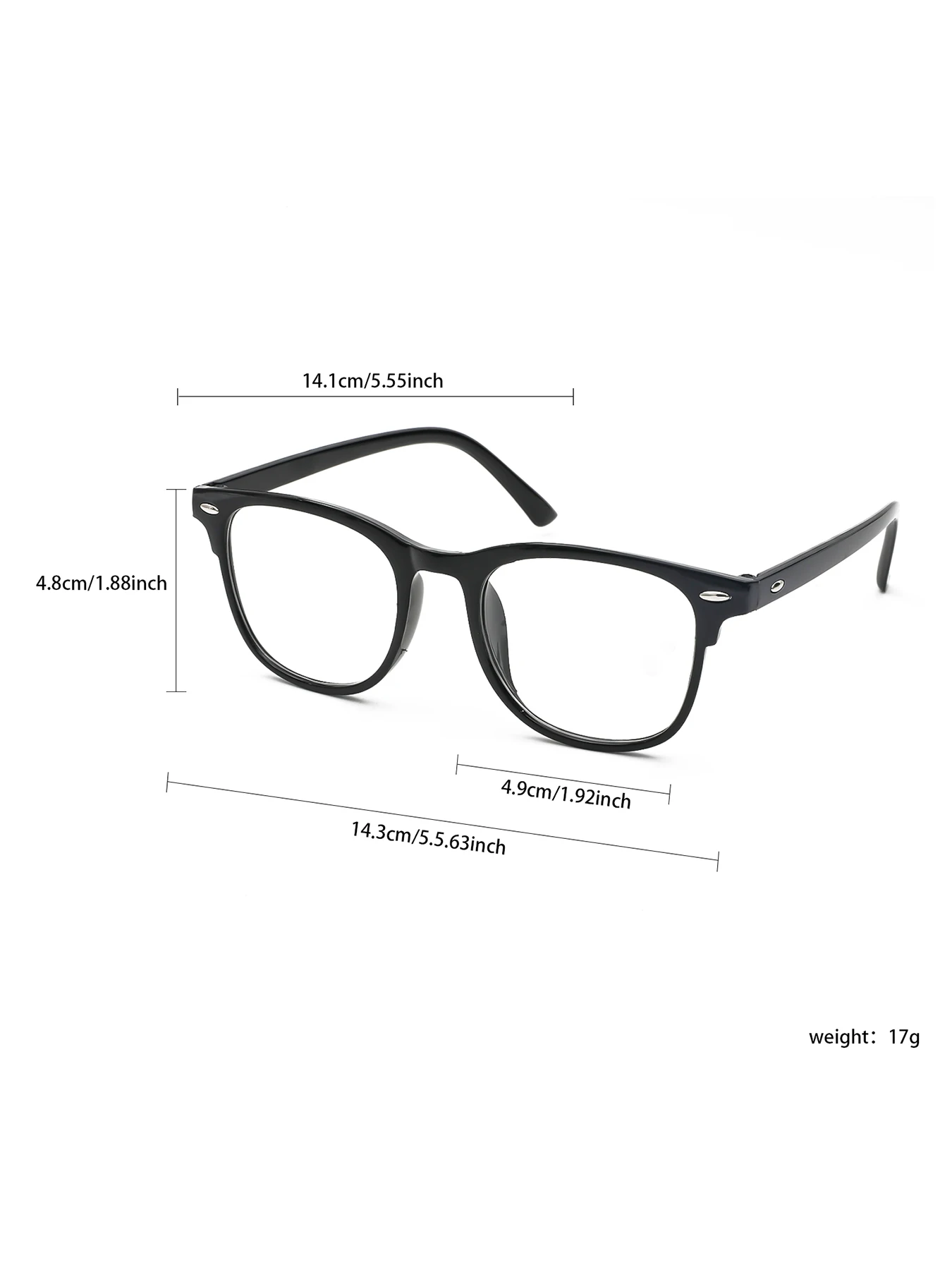 2PCS Unisex Square Plastic Frame Trendy Anti-Blue Light Clear Glasses For Back To School Clothing Accessories