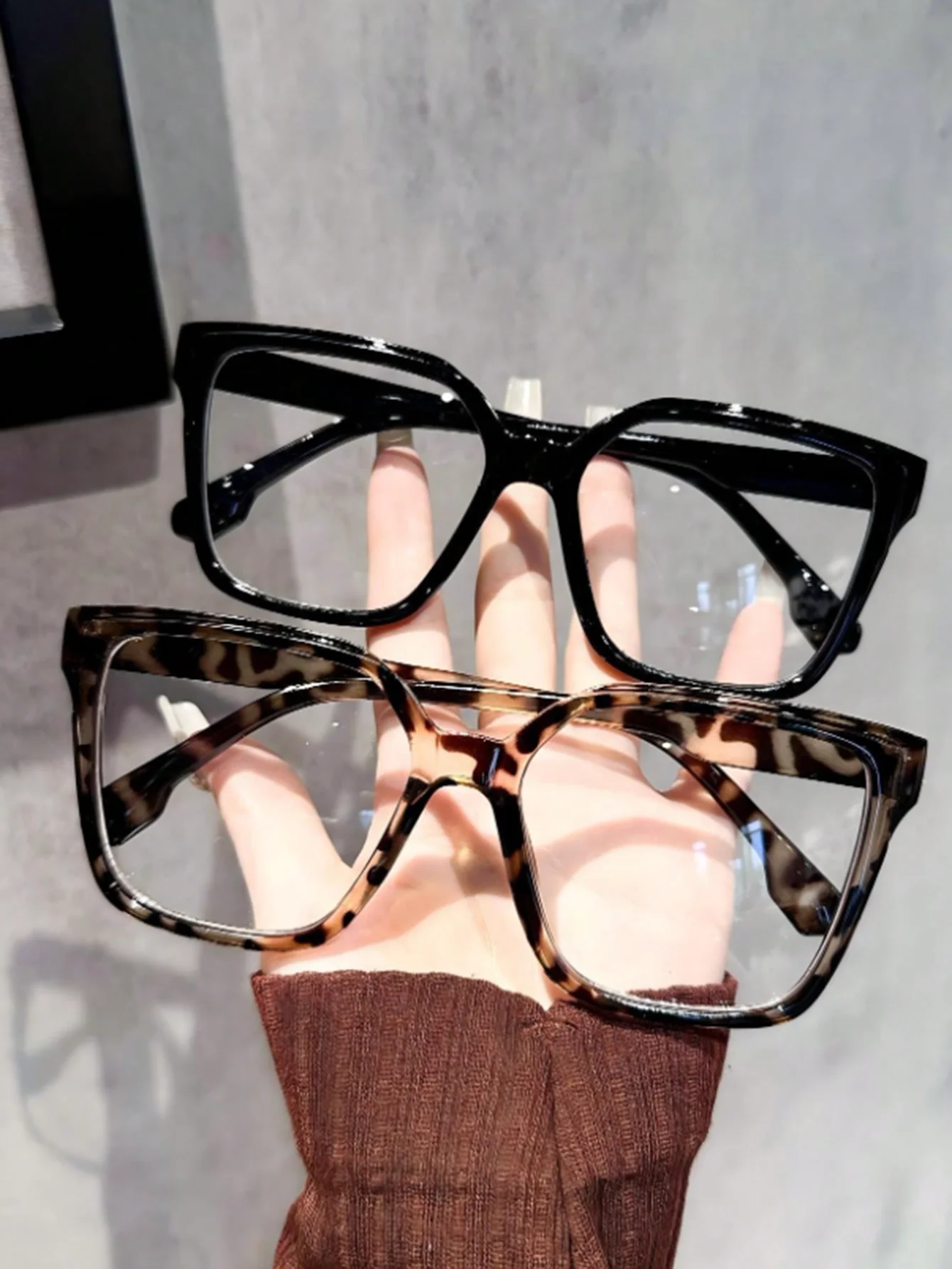 1Pc/2Pcs/3Pcs/4Pcs Elegant, Simple and Stylish Geometric Glasses with Transparent Lenses, Suitable for Daily Office Reading