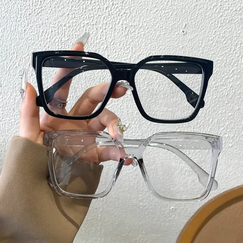 1Pc/2Pcs/3Pcs/4Pcs Elegant, Simple and Stylish Geometric Glasses with Transparent Lenses, Suitable for Daily Office Reading