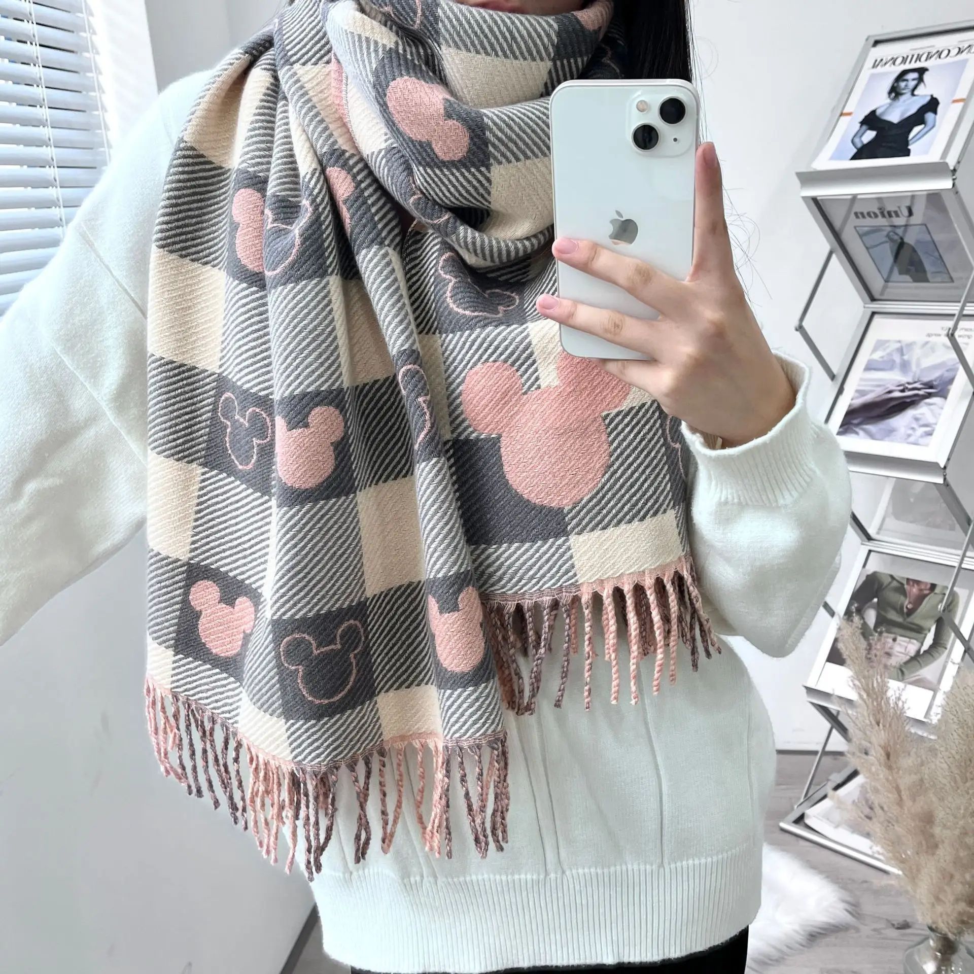2025 Luxury Winter Cashmere Scarf Women New Design Warm Pashmina Long Tassel Scarves Female Print Shawl Thick Foulard Bufanda