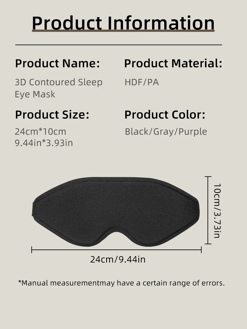 New 3D Sleep Eye Mask, Stereoscopic Men's and Women's Light Blocking Sleep Eye Mask, Travel Eye Mask