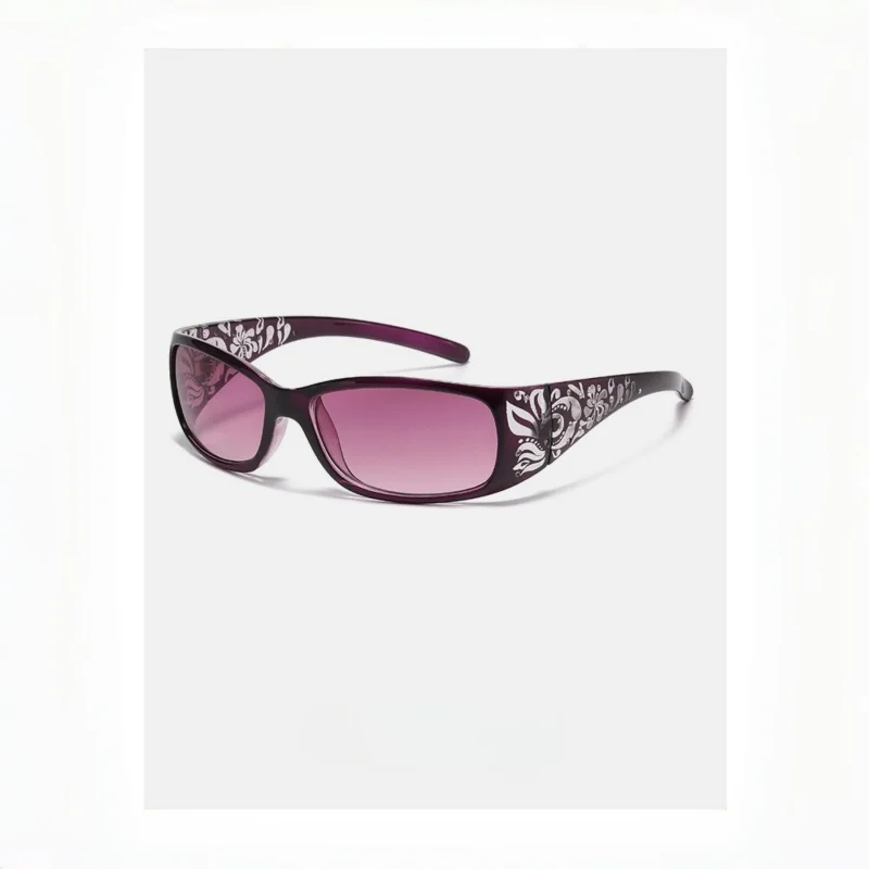 New Printed Diamond Studded Retro Cat Eye Women's Sunglasses Personalized And Trendy Outdoor Sun Protection Sunglasses