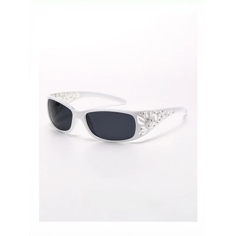 New Printed Diamond Studded Retro Cat Eye Women's Sunglasses Personalized And Trendy Outdoor Sun Protection Sunglasses