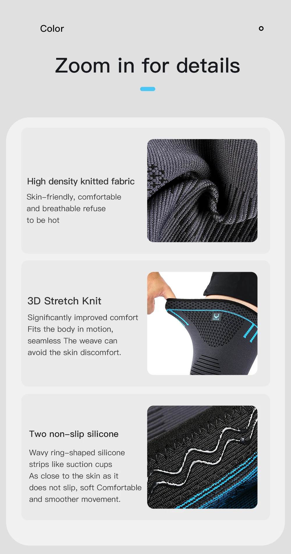 1 piece of compression knee support sleeve, elastic, breathable, anti slip knee protection, suitable for football, basketball, g