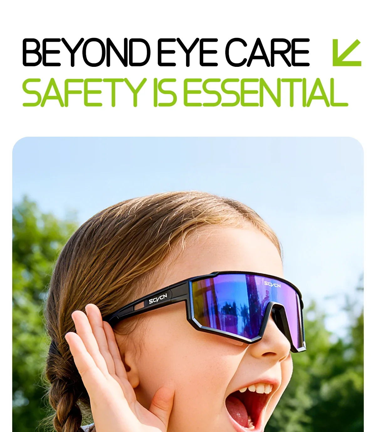 SCVCN Kids Fashion Sunglasses Photochromic UV400 Baseball Glasses Cycling Glasses for Boys Girls Camping Hiking Eyewear 2026