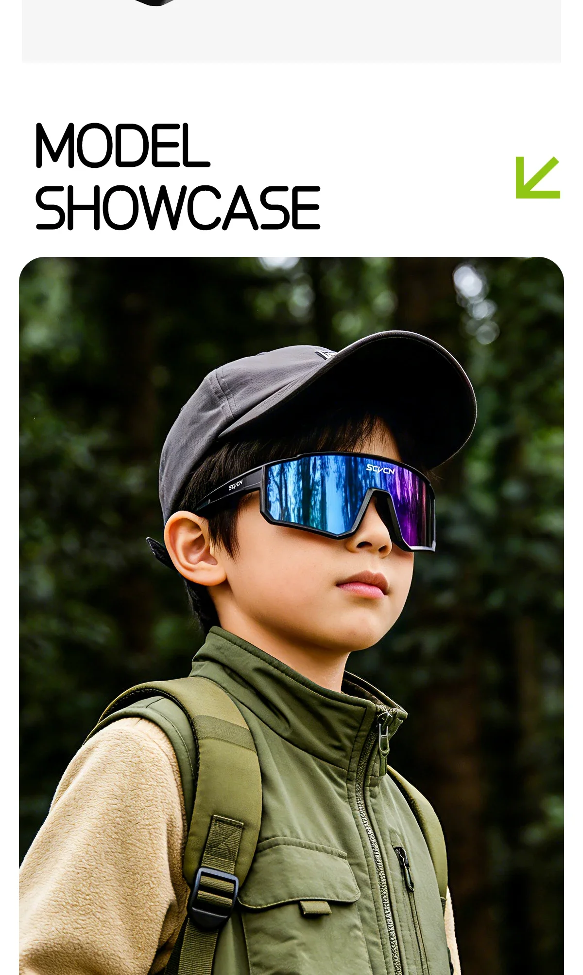 SCVCN Kids Fashion Sunglasses Photochromic UV400 Baseball Glasses Cycling Glasses for Boys Girls Camping Hiking Eyewear 2026