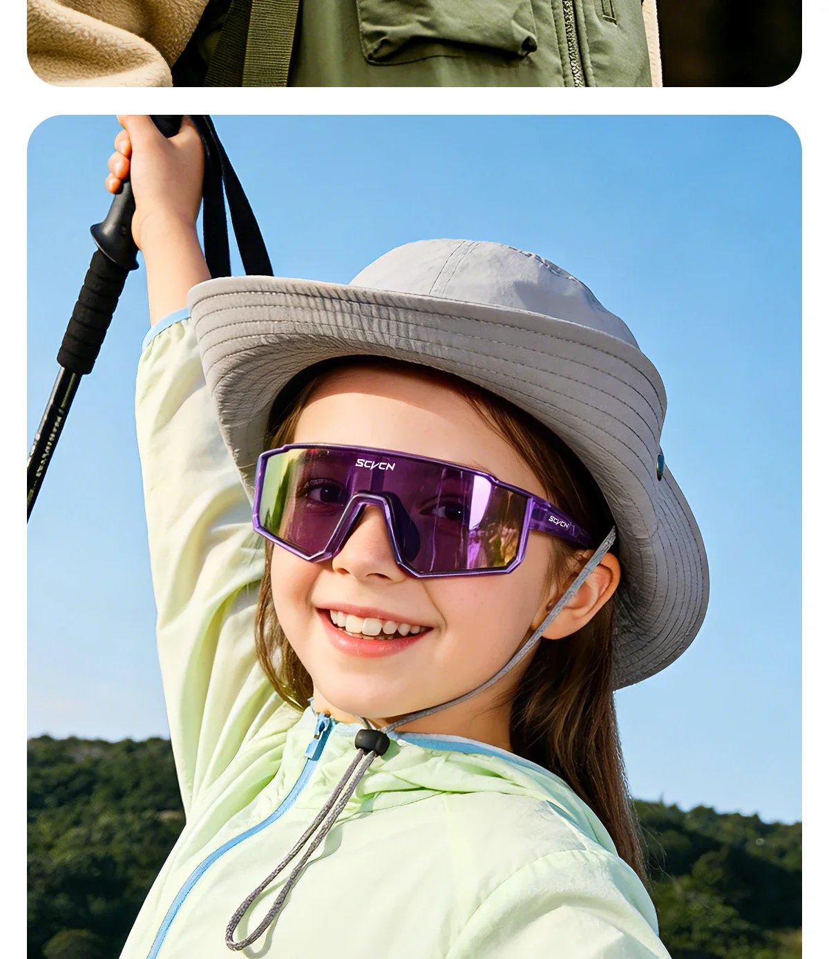 SCVCN Kids Fashion Sunglasses Photochromic UV400 Baseball Glasses Cycling Glasses for Boys Girls Camping Hiking Eyewear 2026