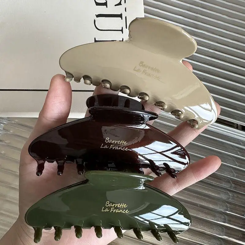 Large Hair Claw Clip Acetate Material Retro Korean Style For Everyday Activities Simple Sophisticated Elegant Women's Hair Clip