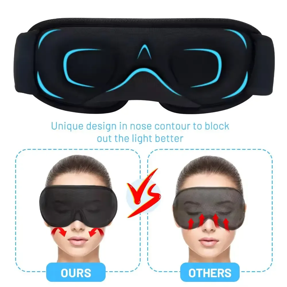 3D Sleeping Mask Block Out Light Soft Padded Sleep Mask For Eyes Slaapmasker Eye Shade Blindfold Sleeping Aid Face Mask Eyepatch