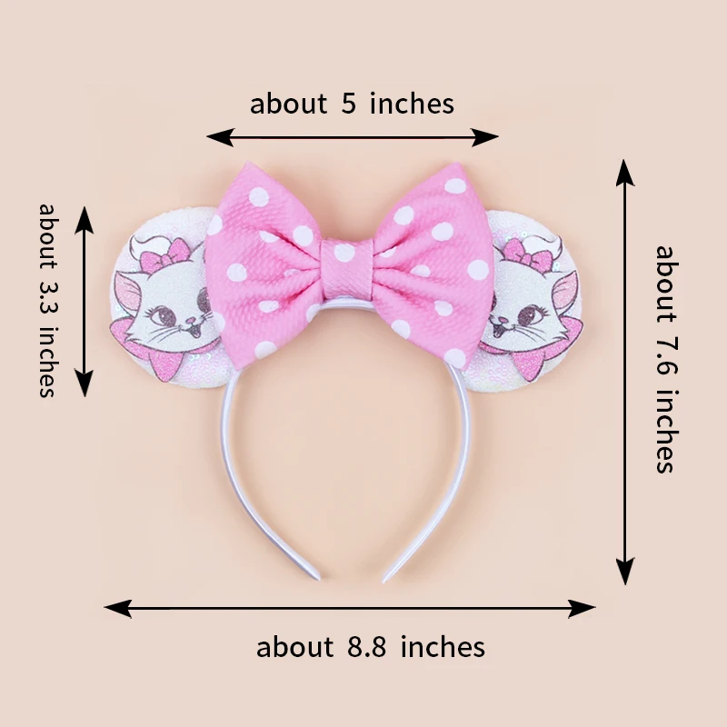 New Christmas Halloween Mouse Ears Headband Cartoon Sequin Bows Headband Birthday Party Princess Cosplay Costume For Women Adult