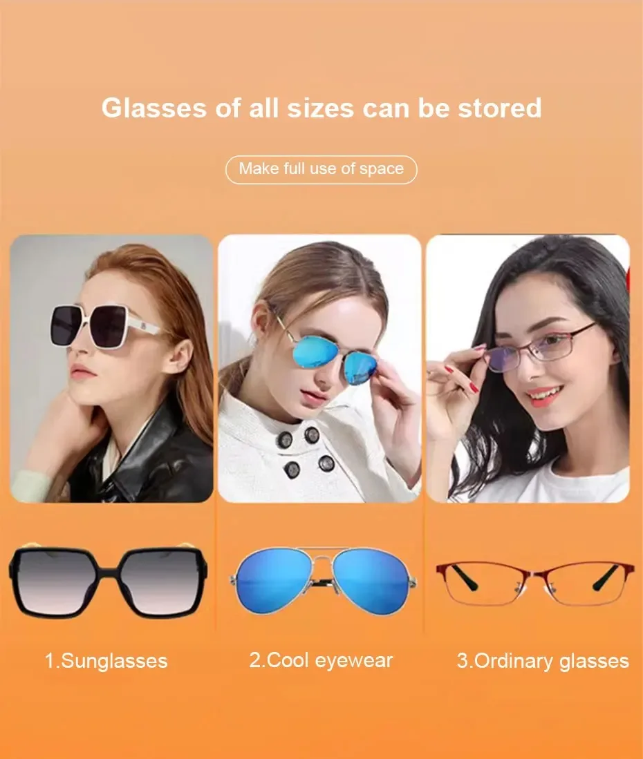 MJYIWANG Car Glasses Case Premium Suede/Leatherette Auto Sun Visor Glasses Holder Sunglasses Protective Case for Car Accessories