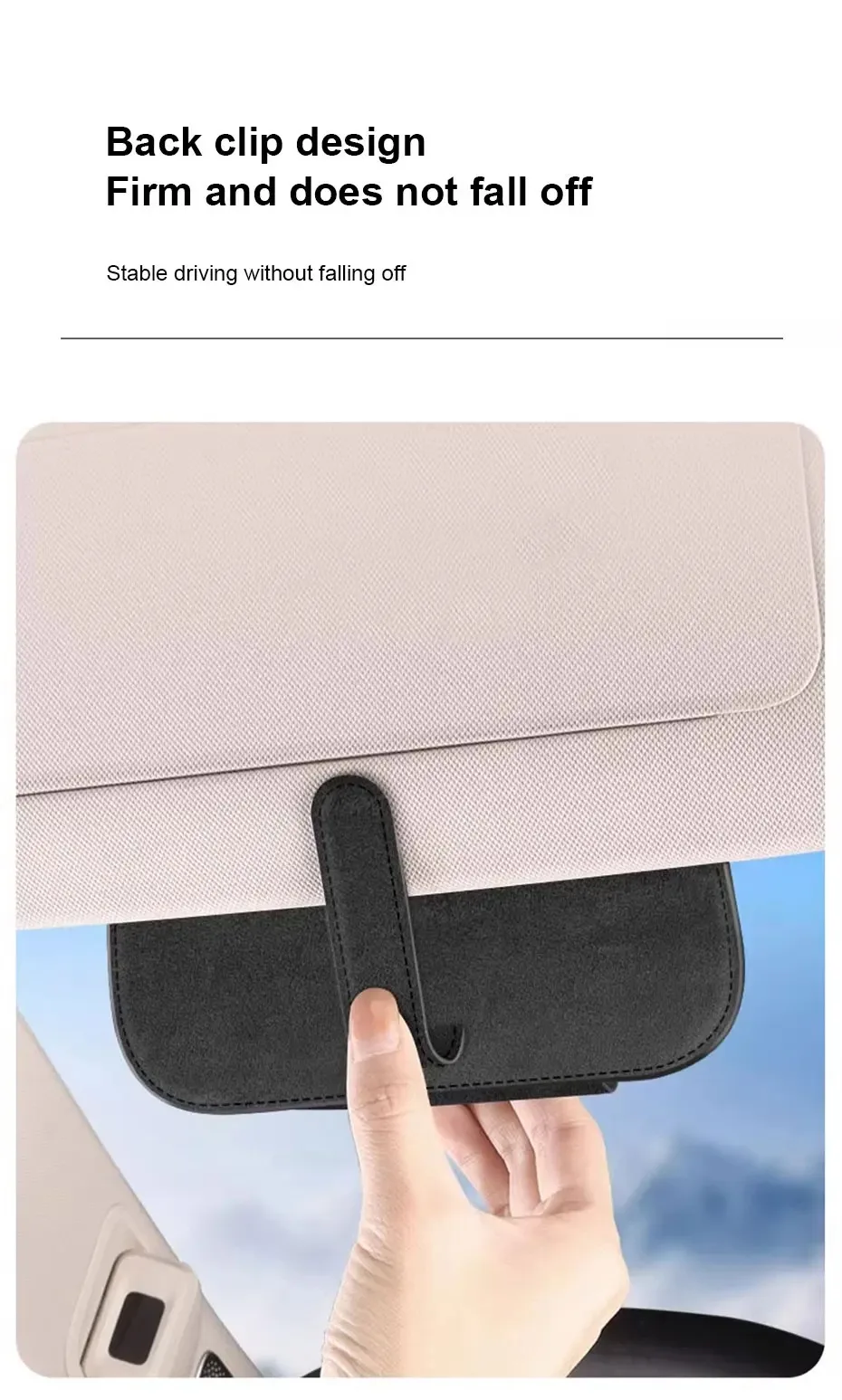 MJYIWANG Car Glasses Case Premium Suede/Leatherette Auto Sun Visor Glasses Holder Sunglasses Protective Case for Car Accessories