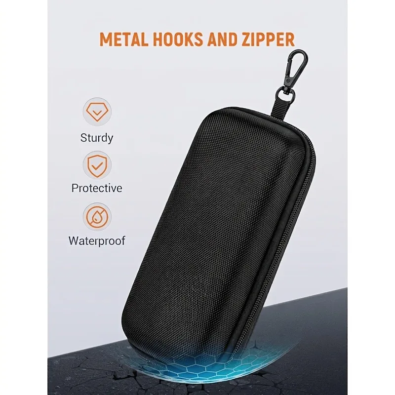 Protective Hard Shell Double Compartment Glasses Storage Box Shockproof Portable Car Zipper Design Protects Double Lens Case
