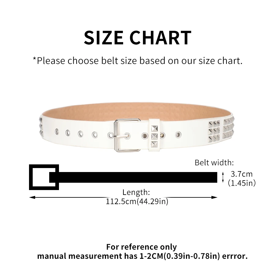 Trend Rivet Belt Heavy Metal Belt Men Women Punk Nightclub Rock Style Belt Jeans Belt Y2K Belt Fashion Decoration Women' Belt