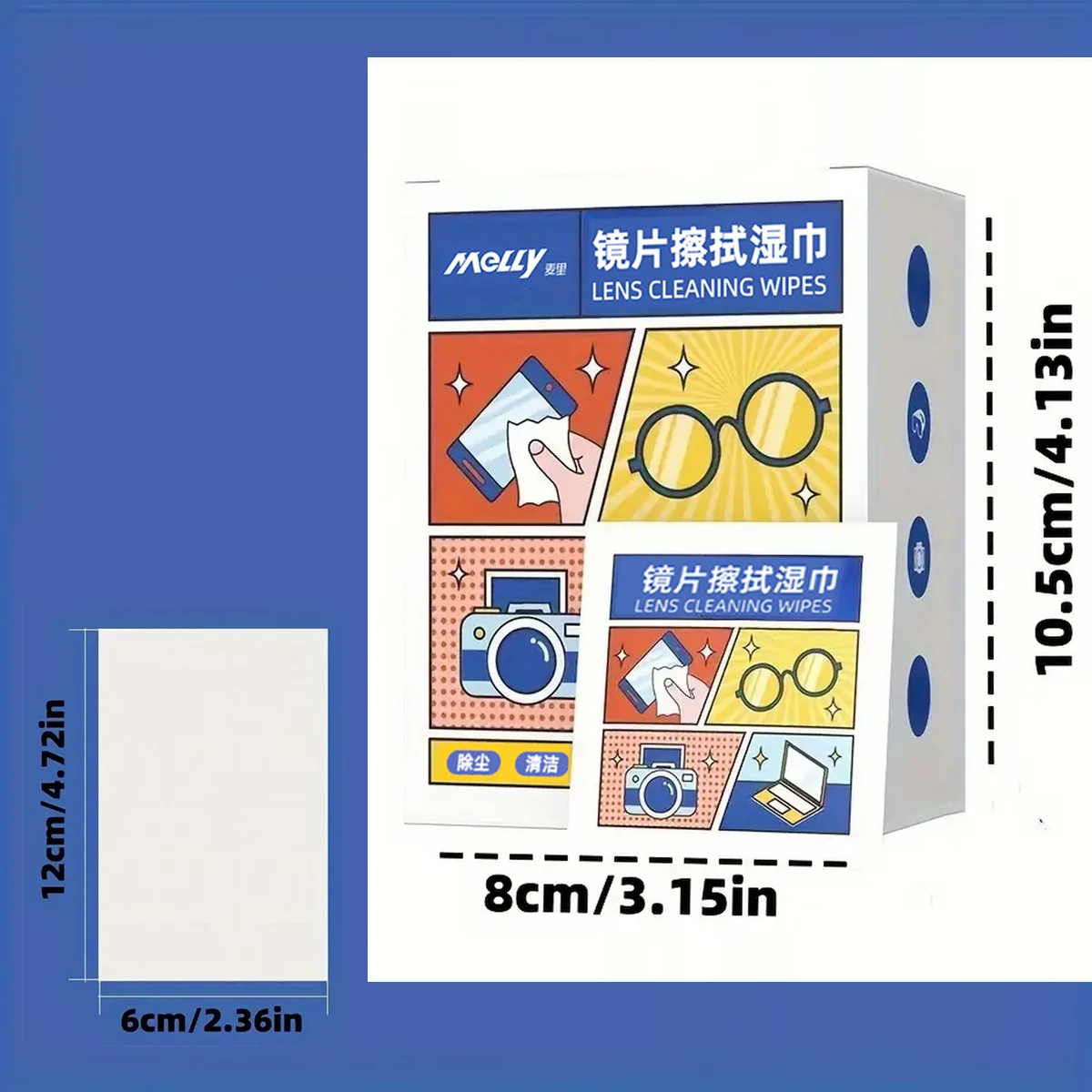 100/200pcs Disposable Lenses And Lens Cleaning Wipes, Metal Jewelry Wipes, Anti-fog Wipes For Glasses, Mobile Phone Screens