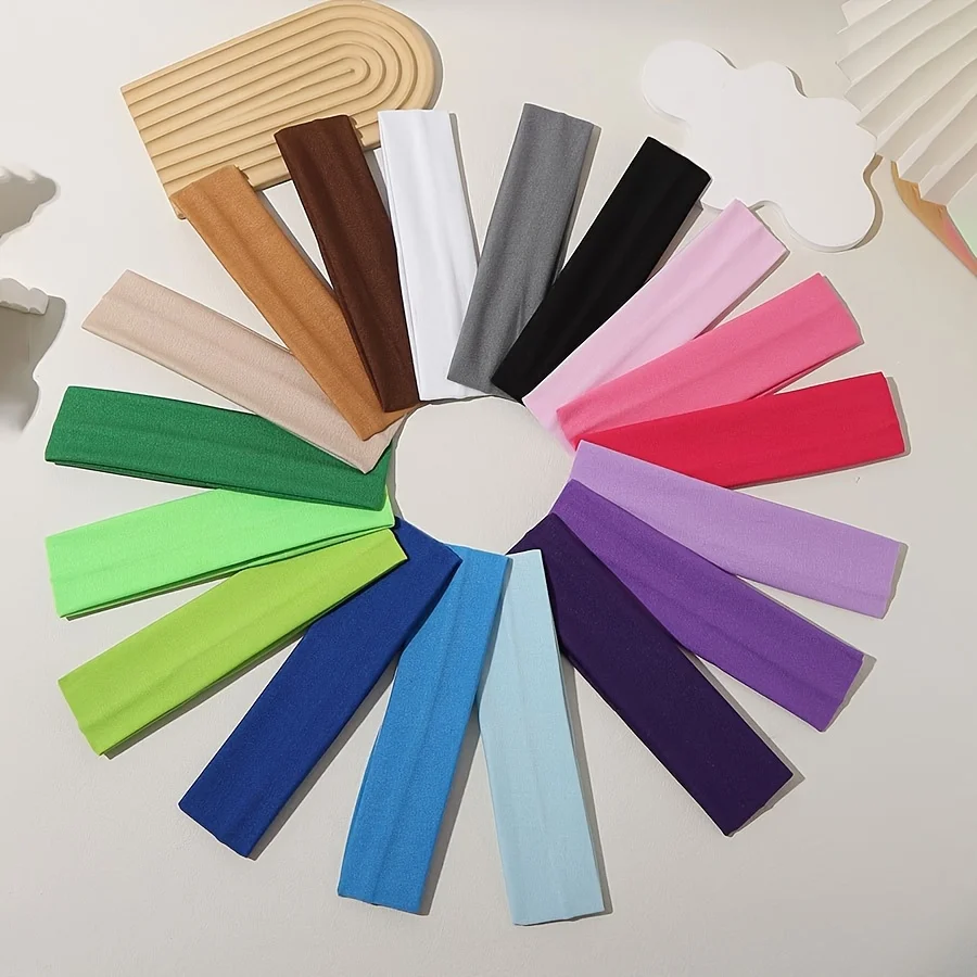 10PCS Women'S Elastic Headbands, Made of Woven Polyester, Non-Slip, Sweat-Absorbing, Suitable for Yoga, Running, And Sports