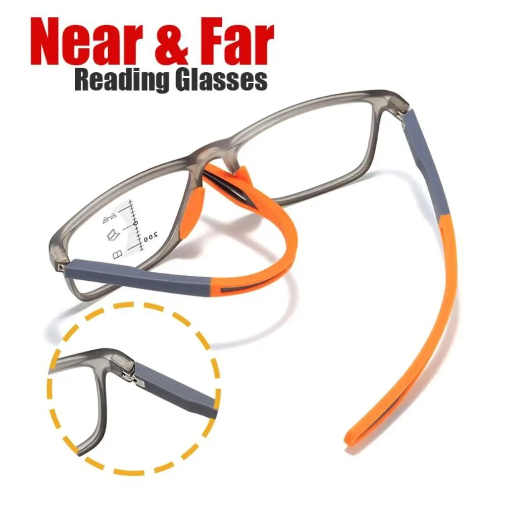 Soft Multifocal Progressive Reading Glasses TR90 Anti Blue Light Near Far Eyewear Men Women's Large Frame Farsight Eyeglasses 