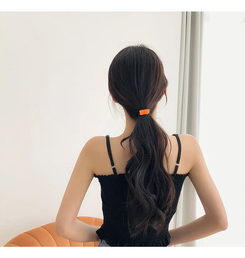 20pcs/can High Elastic Hair Ring French Style Bands Tie Thickened Hair Rope Basic Simple Head Rope For Women Girls Iddal Choice