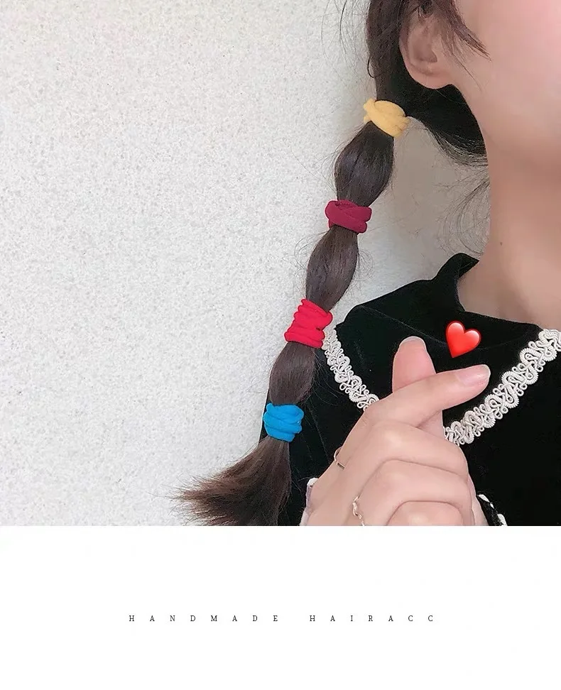 20pcs/can High Elastic Hair Ring French Style Bands Tie Thickened Hair Rope Basic Simple Head Rope For Women Girls Iddal Choice