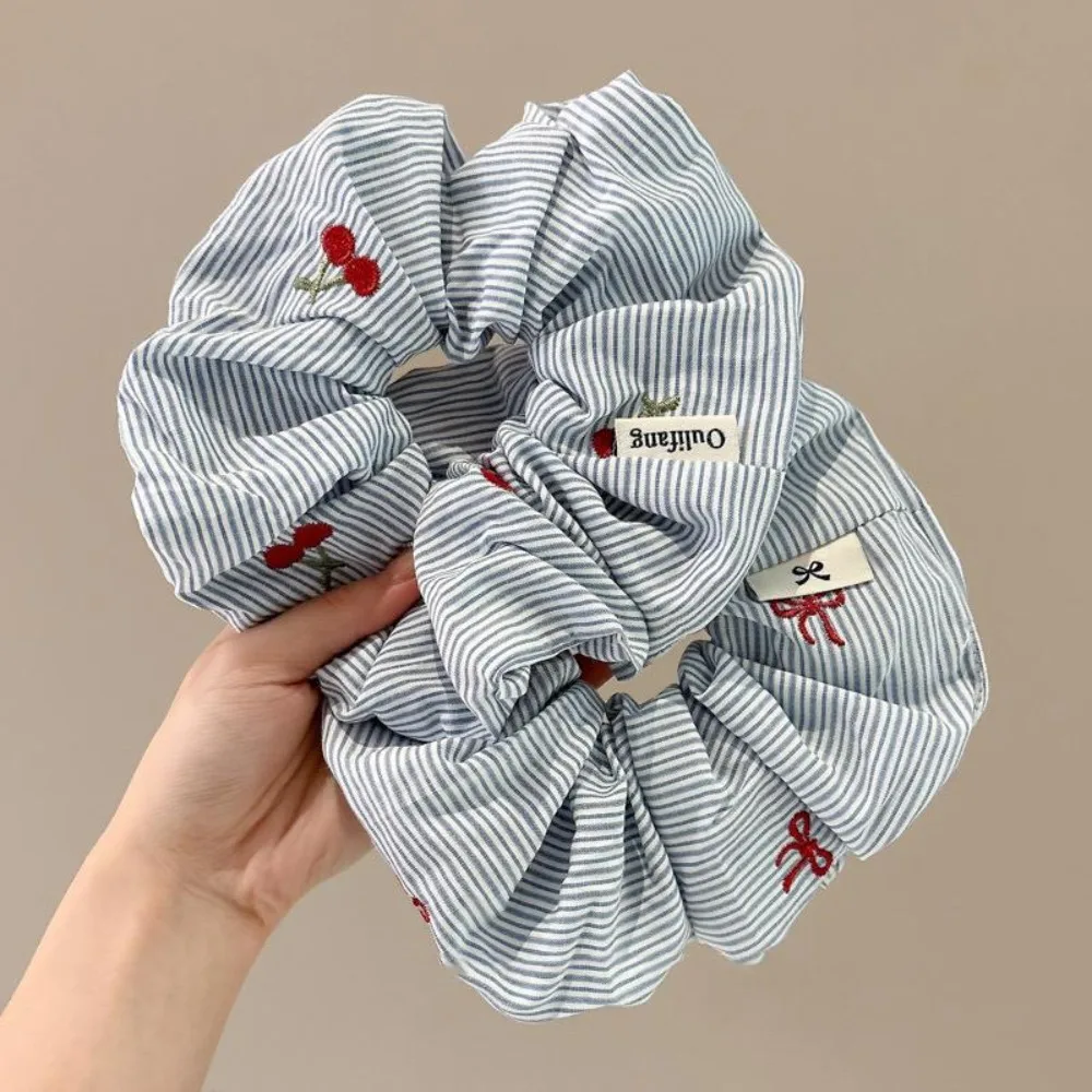 2 pieces of exquisite Korean style blue striped bow cherry tight headband fashionable new hair accessory styling fixed props