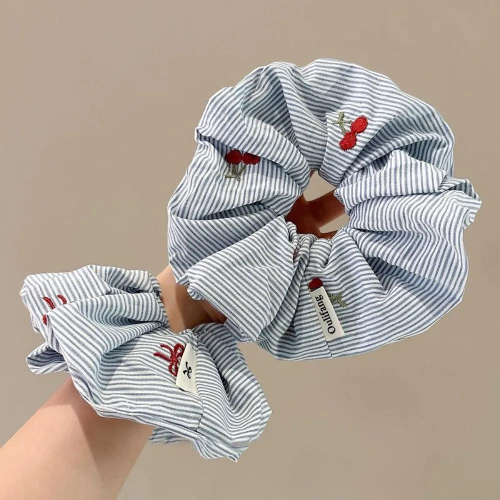 2 pieces of exquisite Korean style blue striped bow cherry tight headband fashionable new hair accessory styling fixed props