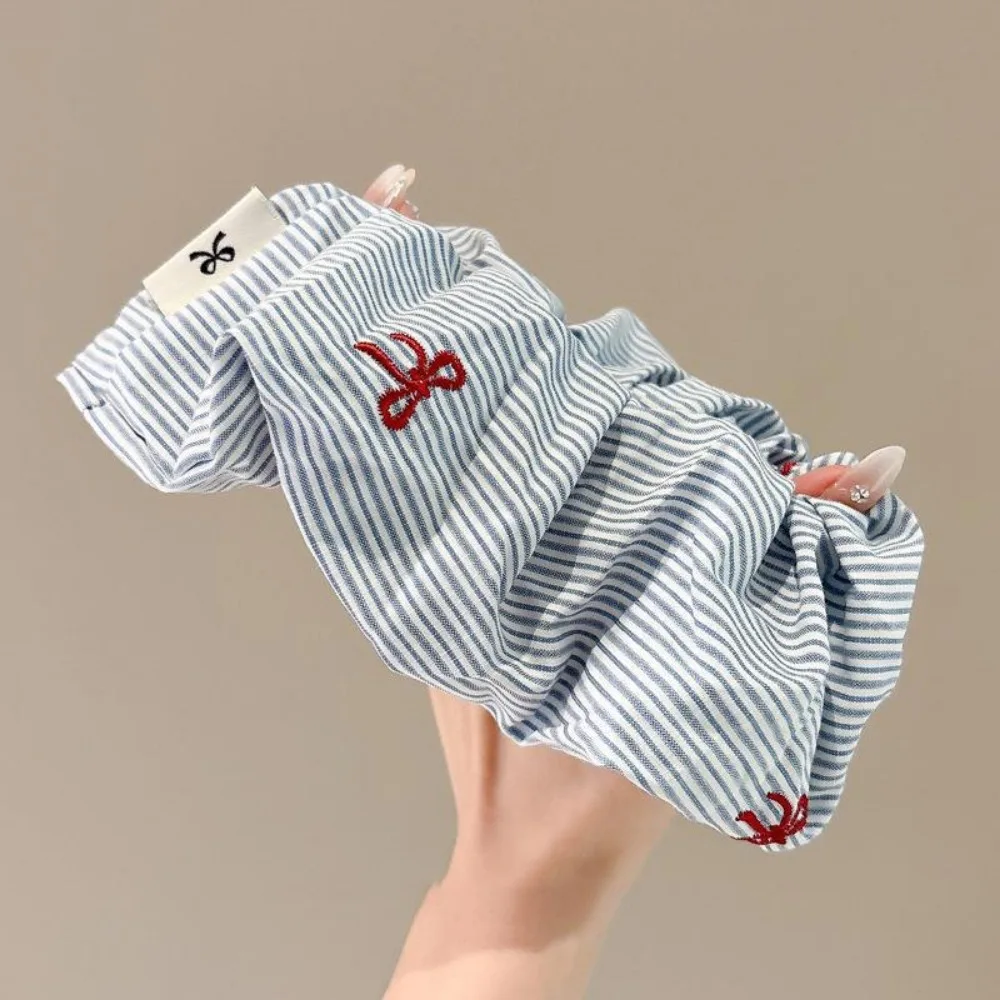 2 pieces of exquisite Korean style blue striped bow cherry tight headband fashionable new hair accessory styling fixed props
