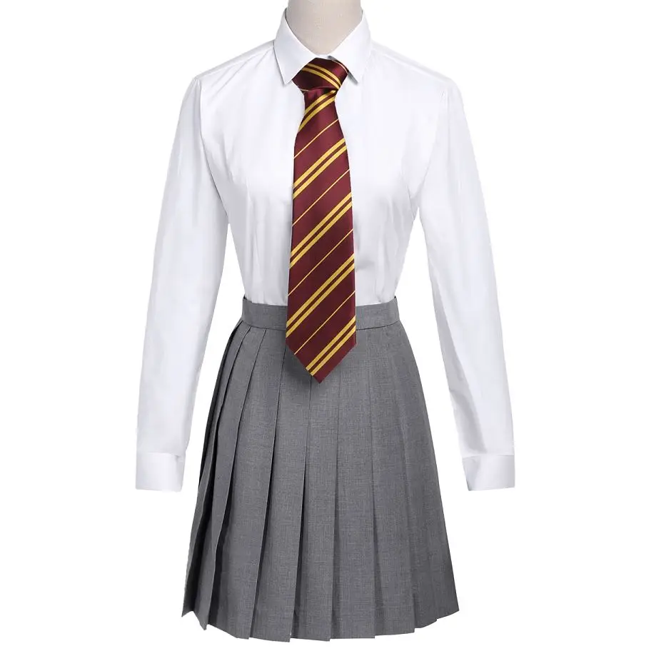 4colors Harried Poter Tie Magic School Narrow Striped Tie Halloween Cosplay Necktie Access Themed Party Costume Props 145cm