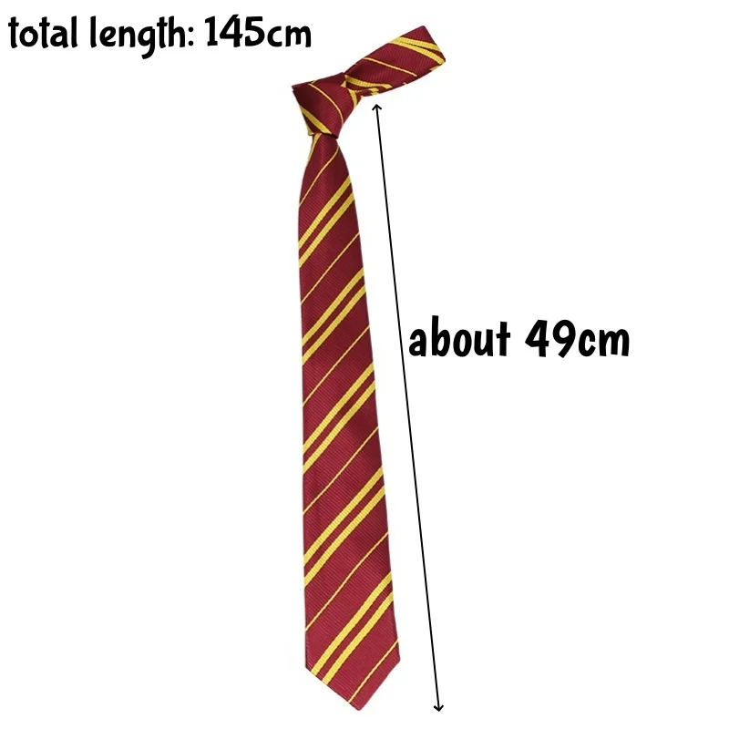 4colors Harried Poter Tie Magic School Narrow Striped Tie Halloween Cosplay Necktie Access Themed Party Costume Props 145cm