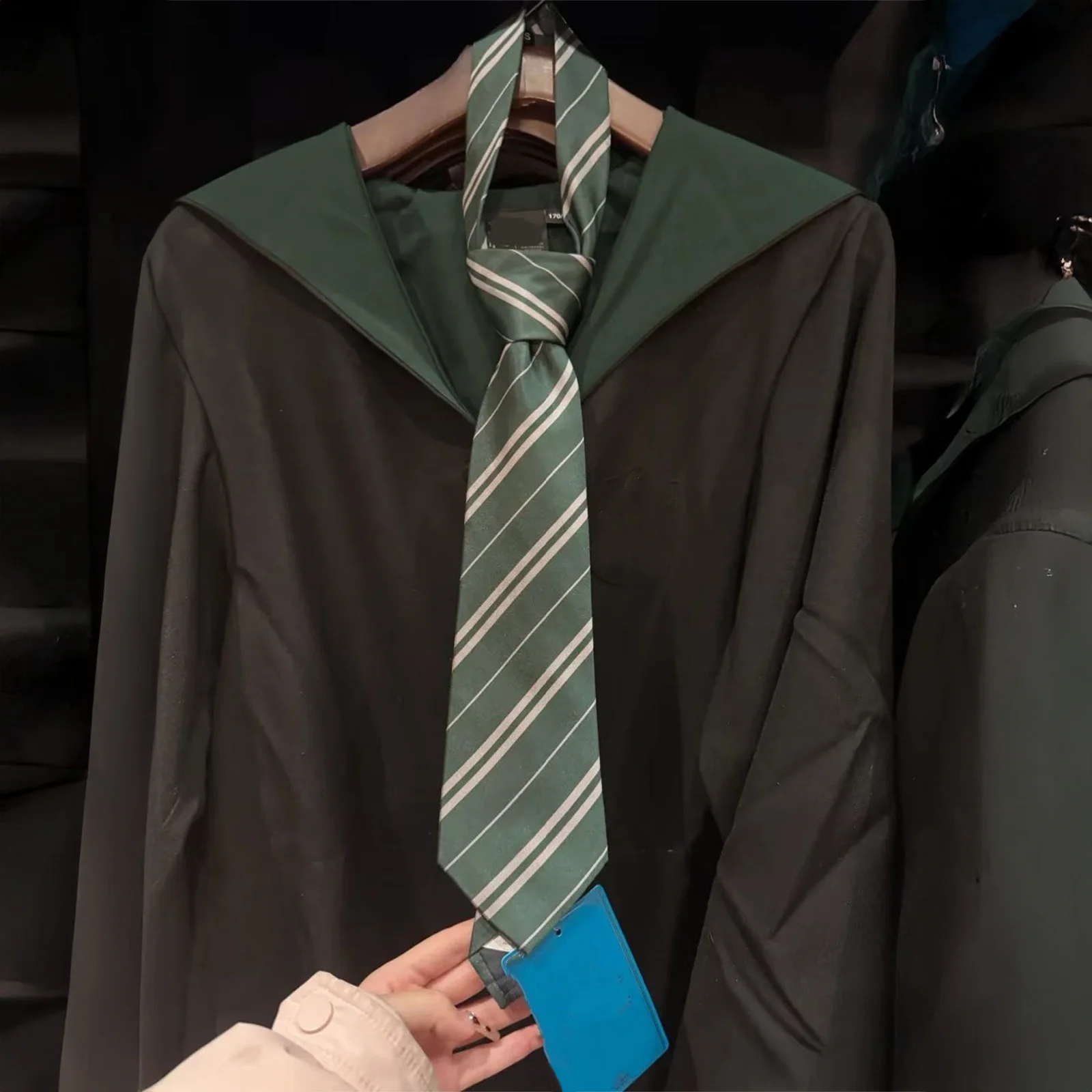 4colors Harried Poter Tie Magic School Narrow Striped Tie Halloween Cosplay Necktie Access Themed Party Costume Props 145cm