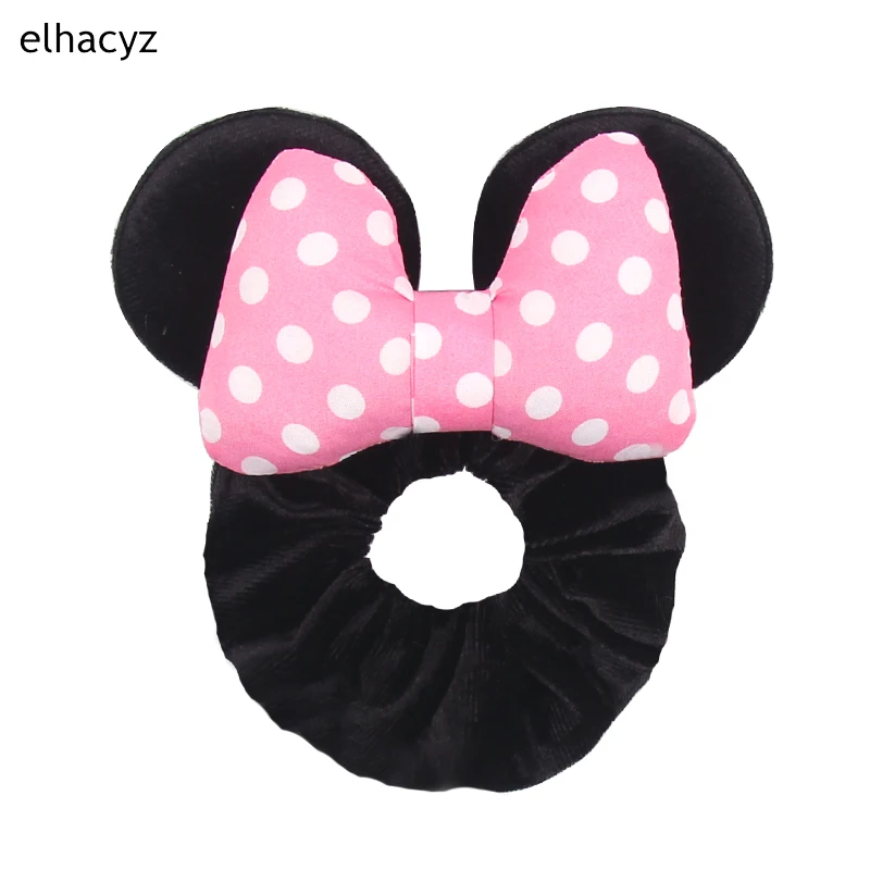 Fashion Mouse Ears Cartoon Hair Scrunchies Velvet Hairbands For Girls Sequins Bows Headband Women Kids Party DIY Decoration