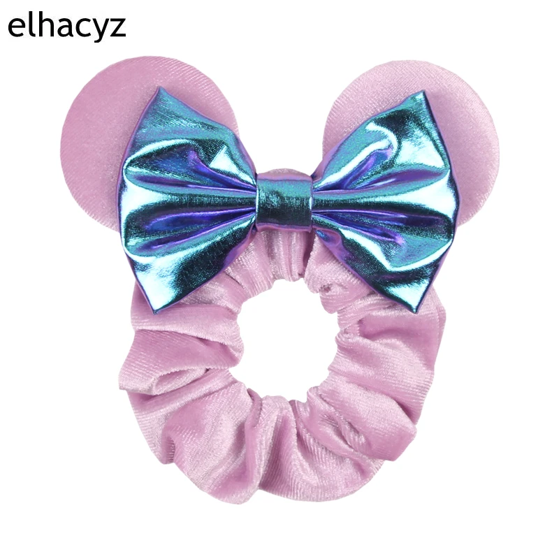 Fashion Mouse Ears Cartoon Hair Scrunchies Velvet Hairbands For Girls Sequins Bows Headband Women Kids Party DIY Decoration