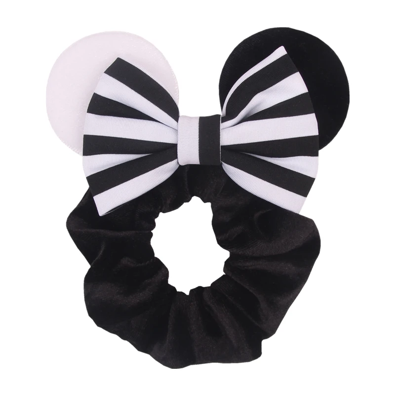 Fashion Mouse Ears Cartoon Hair Scrunchies Velvet Hairbands For Girls Sequins Bows Headband Women Kids Party DIY Decoration