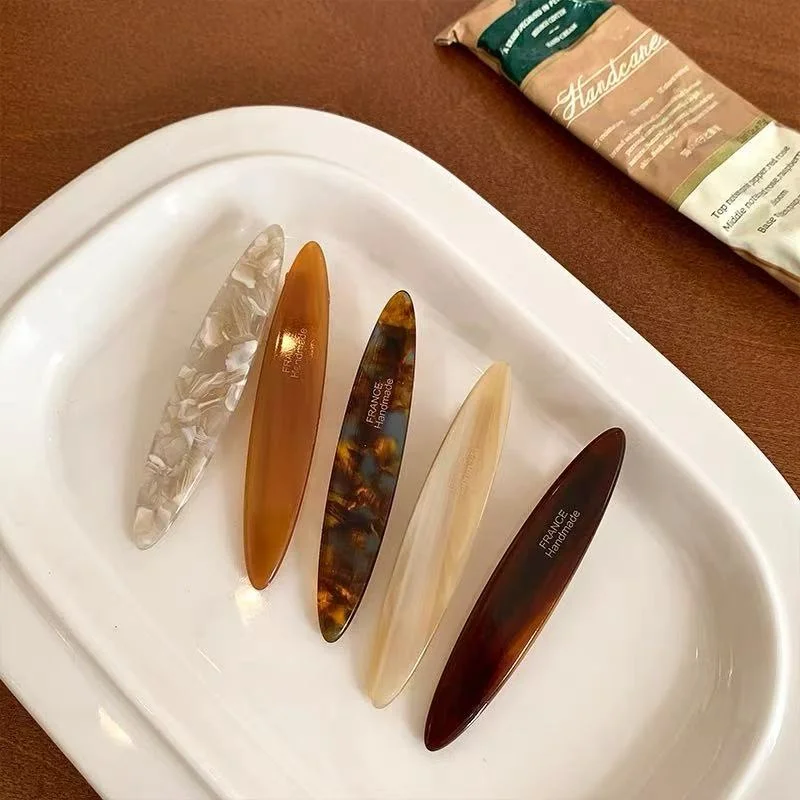 2pcs/set Acetate Hair Clips Hollowed Oval Geometric Barrettes Side Pins Hairpin Women Hair Accessories