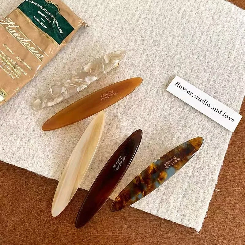 2pcs/set Acetate Hair Clips Hollowed Oval Geometric Barrettes Side Pins Hairpin Women Hair Accessories