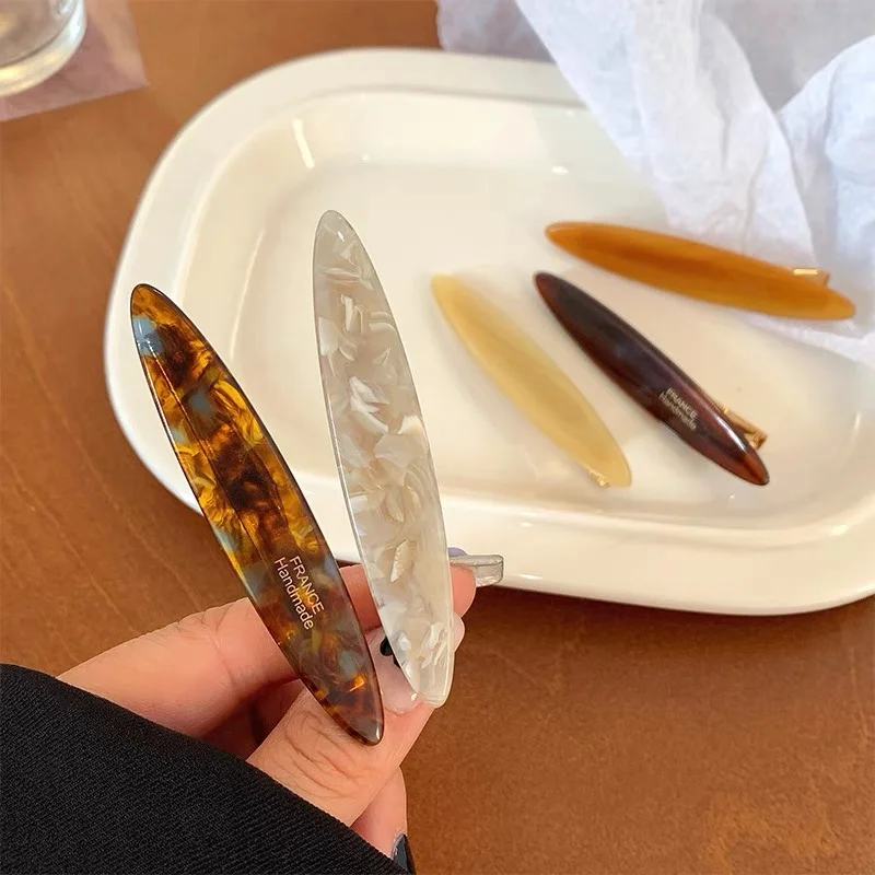 2pcs/set Acetate Hair Clips Hollowed Oval Geometric Barrettes Side Pins Hairpin Women Hair Accessories