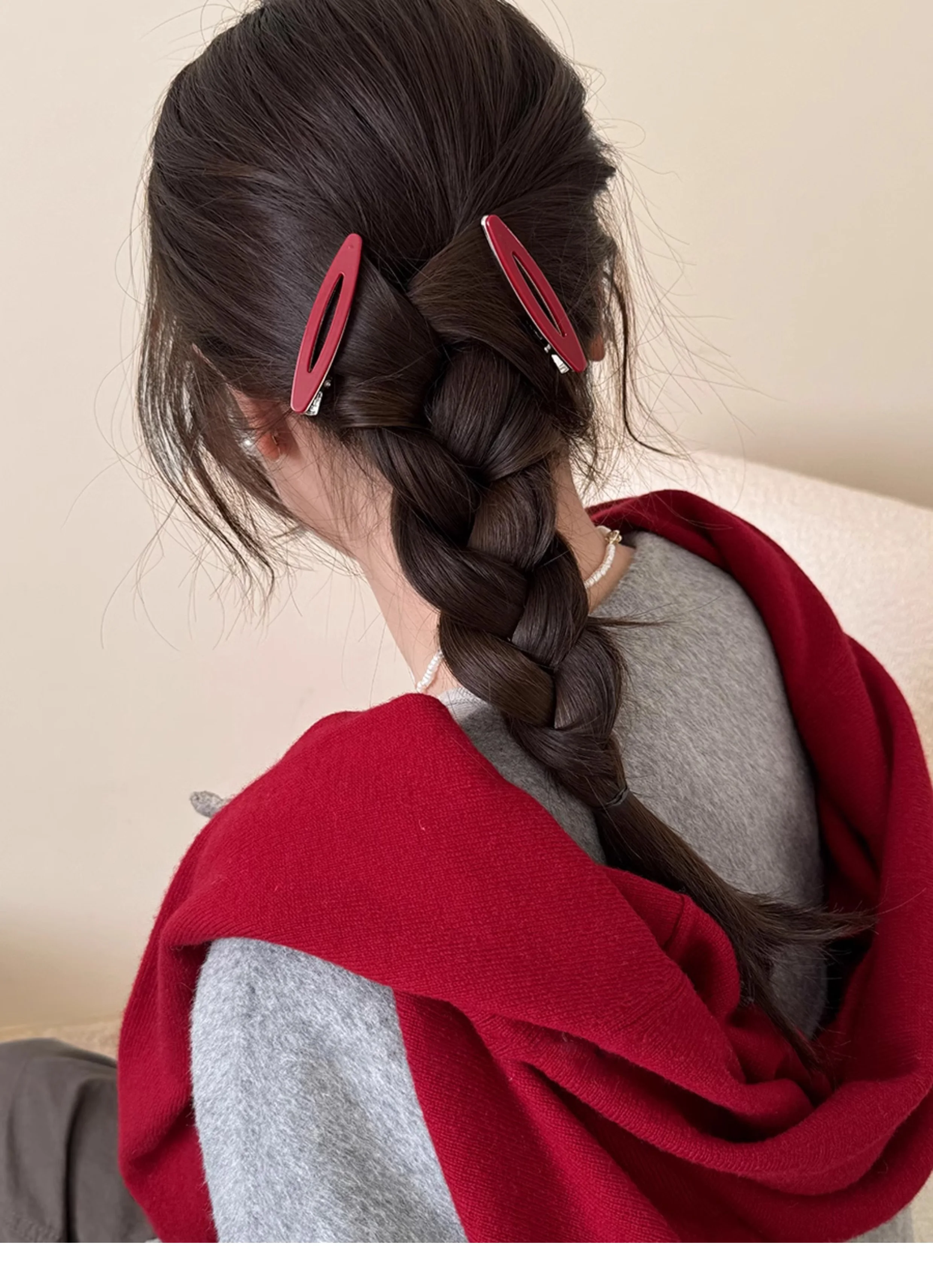 2pcs/set Acetate Hair Clips Hollowed Oval Geometric Barrettes Side Pins Hairpin Women Hair Accessories