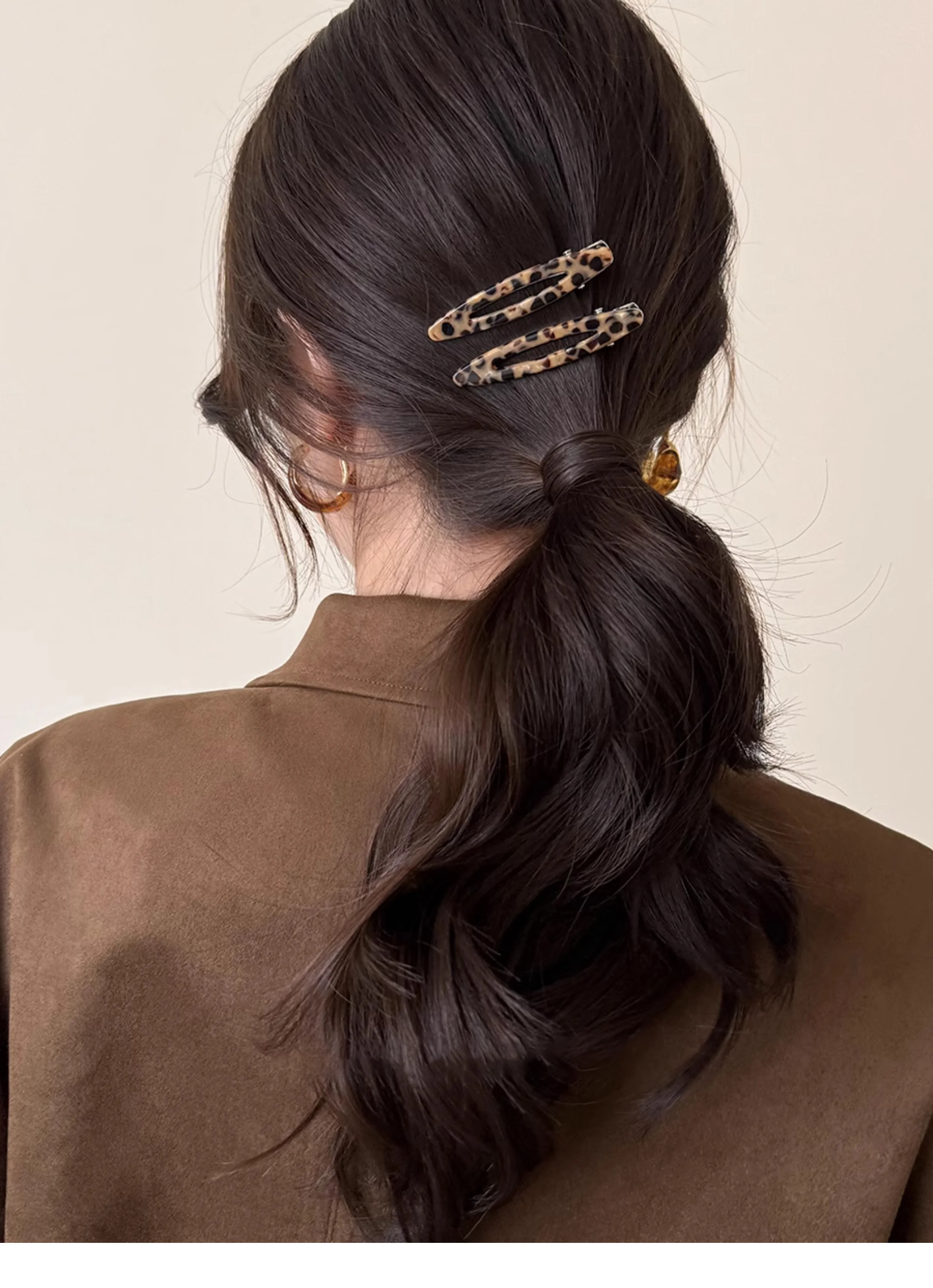 2pcs/set Acetate Hair Clips Hollowed Oval Geometric Barrettes Side Pins Hairpin Women Hair Accessories