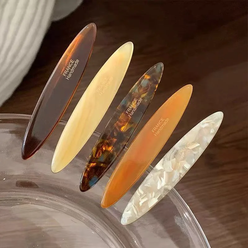 2pcs/set Acetate Hair Clips Hollowed Oval Geometric Barrettes Side Pins Hairpin Women Hair Accessories