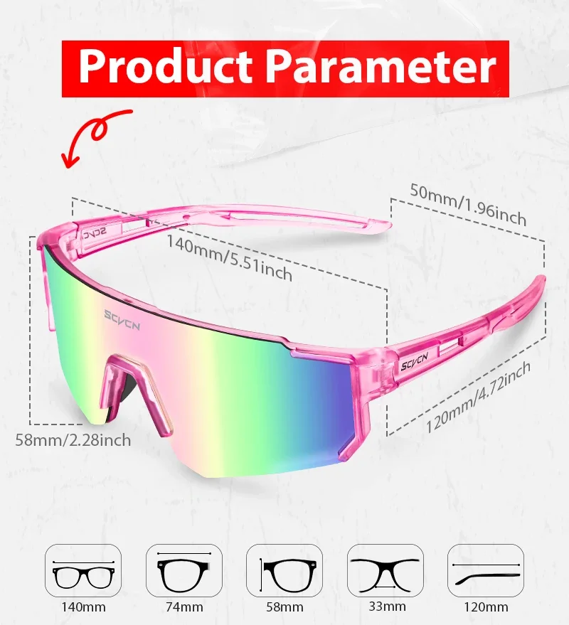 SCVCN New Cycling Sunglasses Road Outdoor Driving Bike Glasses Men Women Sports Mountain Climbing Bicycle Cycling UV400 Eyewear